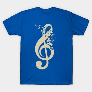 Treble Clef - Music Acoustic guitar - Vintage T-Shirt